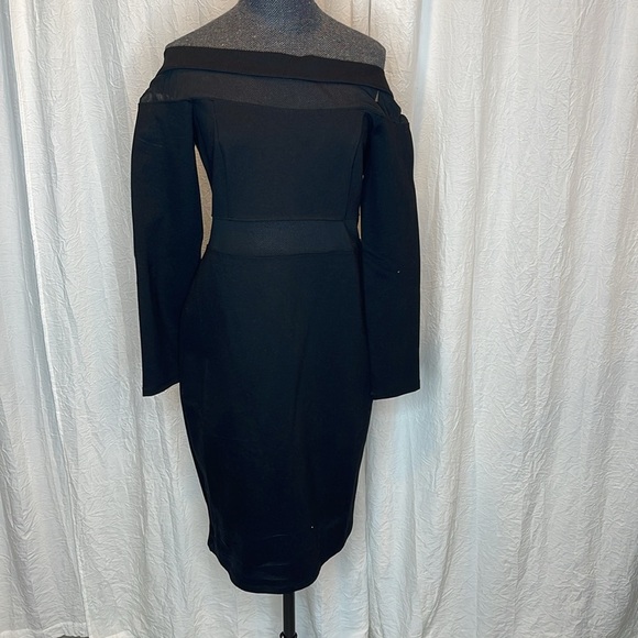 NWT Off-the-Shoulder Mesh Panel Bodycon Dress Size XL - Picture 2 of 6